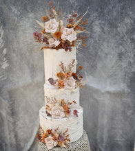 Load image into Gallery viewer, Rustic style cake flowers for 3 tier cake
