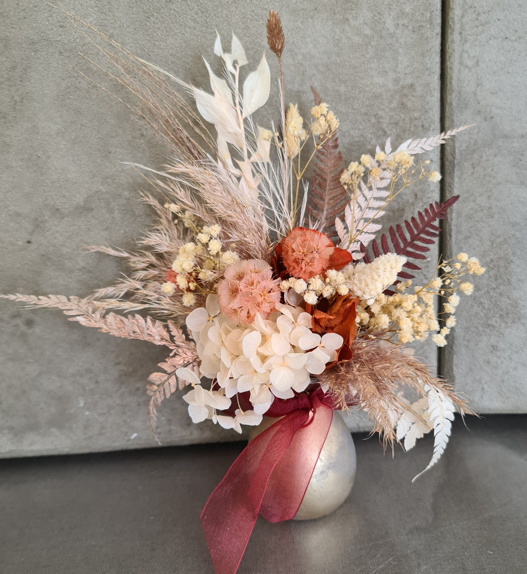 Preserved flowers mini - rustic orange & neutral