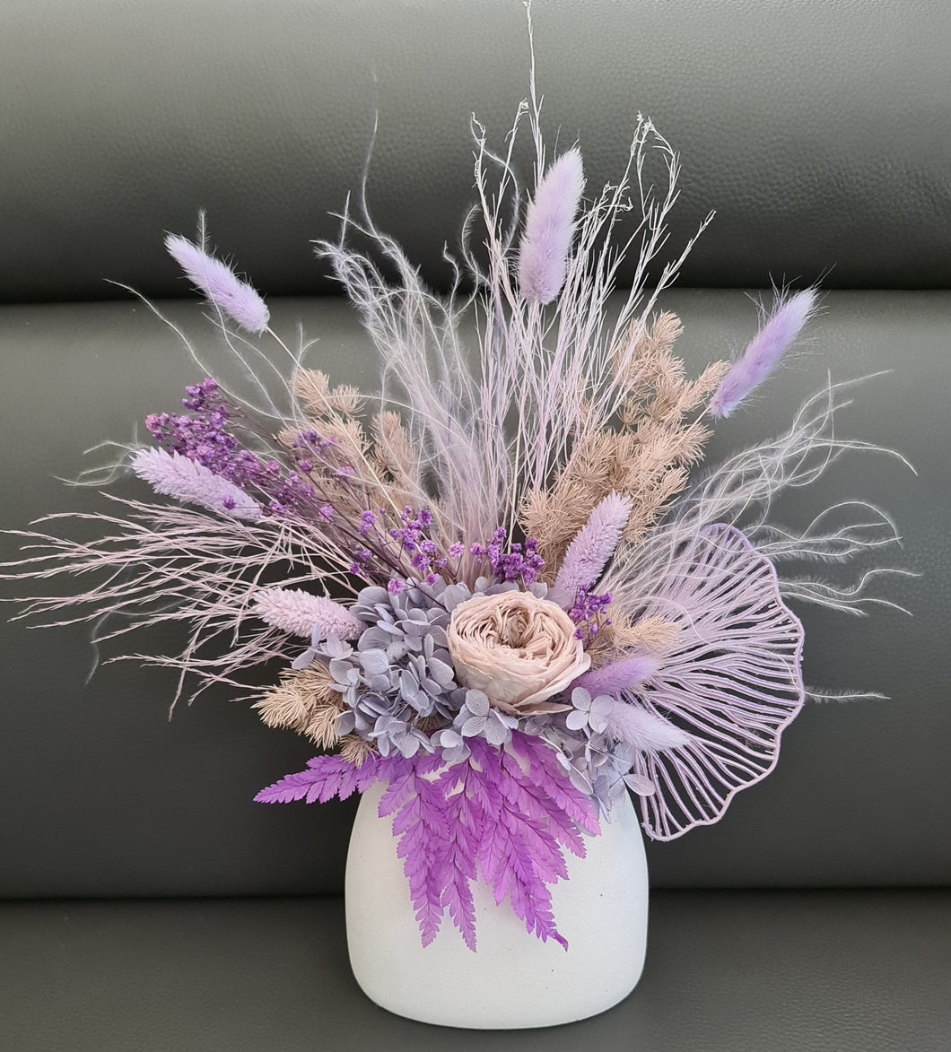 Preserved creamy peony flower arrangement