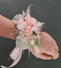 Load image into Gallery viewer, Everlasting flowers school formal / prom / wedding corsage - Pink &amp; sage
