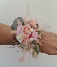 Load image into Gallery viewer, Everlasting flowers school formal / prom / wedding corsage - Pink &amp; sage
