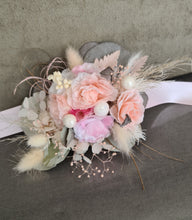 Load image into Gallery viewer, Everlasting flowers school formal / prom / wedding corsage - Pink &amp; sage
