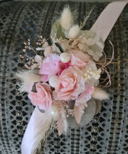 Load image into Gallery viewer, Everlasting flowers school formal / prom / wedding corsage - Pink &amp; sage
