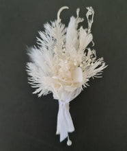 Load image into Gallery viewer, Everlasting flowers school formal / prom set -  corsage &amp; buttonhole - white
