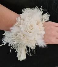 Load image into Gallery viewer, Everlasting flowers school formal / prom set -  corsage &amp; buttonhole - white
