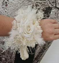 Load image into Gallery viewer, Everlasting flowers school formal / prom set -  corsage &amp; buttonhole - white
