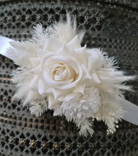 Load image into Gallery viewer, Preserved flowers school formal corsage in white
