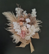 Load image into Gallery viewer, Wedding elopement bridal bouquet &amp; buttonhole set – Blush Preserved Flowers
