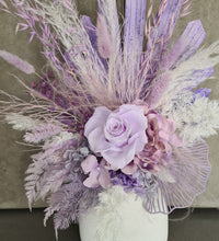 Load image into Gallery viewer, Preserved pastel violet rose flower arrangement - Medium
