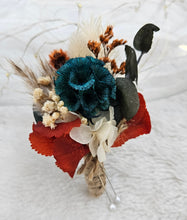 Load image into Gallery viewer, Preserved rustic style orange &amp; green buttonhole – wedding, school formal
