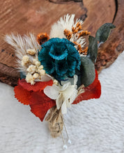 Load image into Gallery viewer, Preserved rustic style orange &amp; green buttonhole – wedding, school formal
