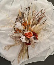 Load image into Gallery viewer, Rustic wedding elopement set – bridal bouquet &amp; buttonhole preserved &amp; dry flowers
