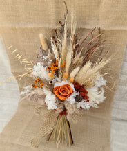 Load image into Gallery viewer, Rustic wedding elopement set – bridal bouquet &amp; buttonhole preserved &amp; dry flowers
