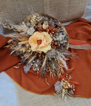 Load image into Gallery viewer, Unique preserved flowers bridal bouquet &amp; buttonhole – Rustic Elopement Set
