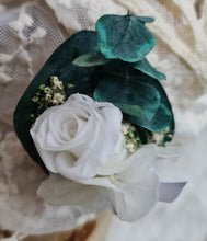 Load image into Gallery viewer, Eucalyptus &amp; mini preserved rose - Groom&#39;s Buttonhole - Wedding
