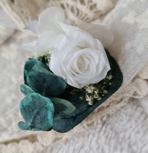 Load image into Gallery viewer, Eucalyptus &amp; mini preserved rose - Groom&#39;s Buttonhole - Wedding
