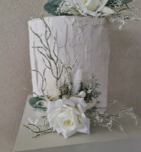 Load image into Gallery viewer, Frosty green &amp; white / neutral double everlasting flowers cake topper
