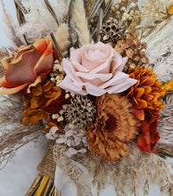 Load image into Gallery viewer, Everlasting flowers rustic orange &amp; blush Elopement set - Bridal bouquet and buttonhole
