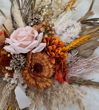 Load image into Gallery viewer, Everlasting flowers rustic orange &amp; blush Elopement set - Bridal bouquet and buttonhole
