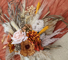 Load image into Gallery viewer, Everlasting flowers rustic orange &amp; blush Elopement set - Bridal bouquet and buttonhole
