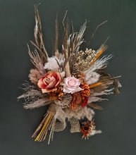 Load image into Gallery viewer, Everlasting flowers rustic orange &amp; blush Elopement set - Bridal bouquet and buttonhole
