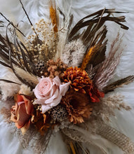 Load image into Gallery viewer, Everlasting flowers rustic orange &amp; blush Elopement set - Bridal bouquet and buttonhole
