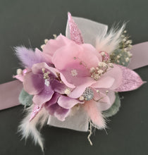 Load image into Gallery viewer, Pastel pink &amp; purple everlasting flowers corsage - School formal / wedding
