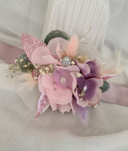 Load image into Gallery viewer, Pastel pink &amp; purple everlasting flowers corsage - School formal / wedding
