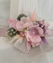 Load image into Gallery viewer, Pastel pink &amp; purple everlasting flowers corsage - School formal / wedding
