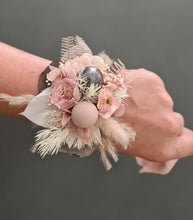 Load image into Gallery viewer, Preserved flowers dusty &amp; blush pink corsage &amp; buttonhole - School formal / wedding
