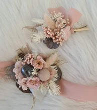 Load image into Gallery viewer, Preserved flowers dusty &amp; blush pink corsage &amp; buttonhole - School formal / wedding
