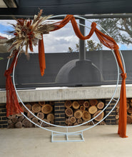Load image into Gallery viewer, Double Circle Backdrop &amp; 2 x rustic flowers - HIRE ONLY
