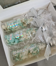 Load image into Gallery viewer, My 1st Christmas baby gift – set of 3 preserved flowers bottles – XMAS58
