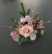 Load image into Gallery viewer, Pink Cemetery Grave Christmas decoration w candle XMAS92
