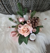 Load image into Gallery viewer, Pink Cemetery Grave Christmas decoration w candle XMAS92
