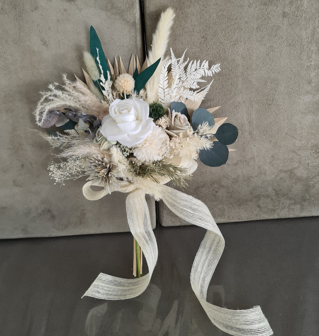 X - Everlasting bridesmaids bouquets  - green & neutral