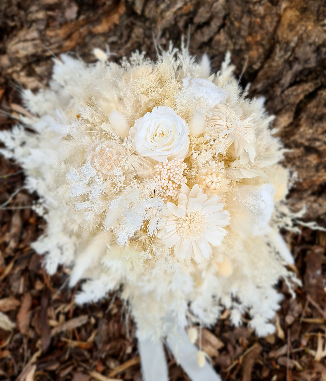 X - Fully preserved large Boho bridal bouquet