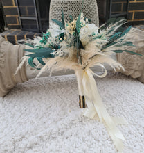 Load image into Gallery viewer, X - Emerald green and neutral everlasting preserved bridal bouquet
