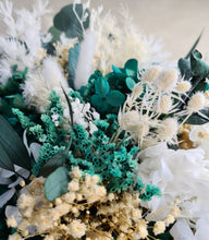 Load image into Gallery viewer, X - Emerald green and neutral everlasting preserved bridal bouquet
