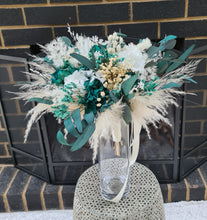 Load image into Gallery viewer, X - Emerald green and neutral everlasting preserved bridal bouquet
