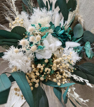 Load image into Gallery viewer, X - Emerald green and neutral everlasting preserved bridesmaids bouquet
