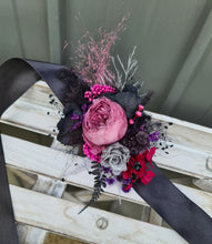 Load image into Gallery viewer, Preserved flowers wrist corsage in dark tones
