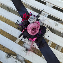 Load image into Gallery viewer, Preserved flowers wrist corsage in dark tones
