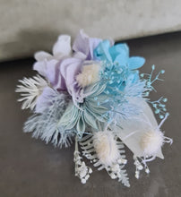 Load image into Gallery viewer, Preserved flowers Bridal bouquet &amp; matching buttonhole in blue
