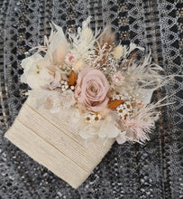 Load image into Gallery viewer, Groom&#39;s pocket flowers in blush, orange &amp; neutral
