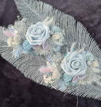 Load image into Gallery viewer, Mother&#39;s shoulder corsage - Shades of blue &amp; lilac with glitter
