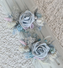 Load image into Gallery viewer, Mother&#39;s shoulder corsage - Shades of blue &amp; lilac with glitter
