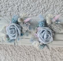 Load image into Gallery viewer, Mother&#39;s shoulder corsage - Shades of blue &amp; lilac with glitter
