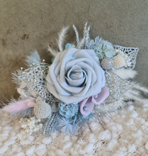 Load image into Gallery viewer, Mother&#39;s shoulder corsage - Shades of blue &amp; lilac with glitter
