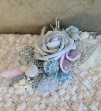 Load image into Gallery viewer, Mother&#39;s shoulder corsage - Shades of blue &amp; lilac with glitter
